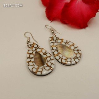 Hot Sale Resin Shell Earrings High Quality by Balinese Artisans
